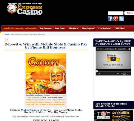 Amazing Mobile SMS Casino Pay by Phone Bill Offers