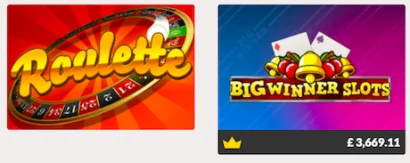 instant win slots and table games